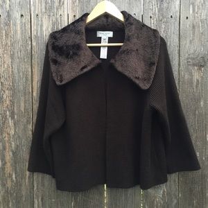 Nine West Fur-Collared Sweater